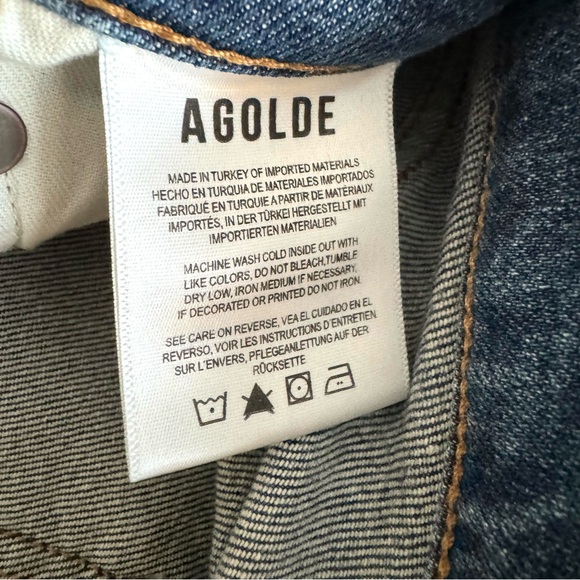 Agolde Riley High Rise Cropped Straight Leg Jeans - Picture 15 of 16